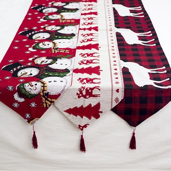Božič Elk Snežaka Perilo, Bombaž Namizni Tekač Božič Tabelo Okraski za Dom 2020 Okraski Božič Novo Leto 2021 Navidad