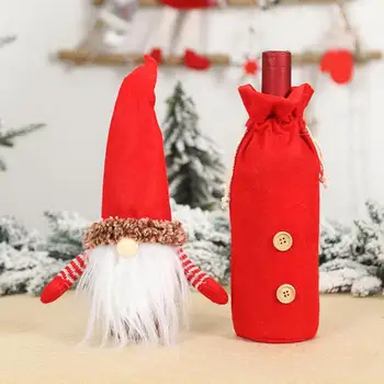 Božič Gnome Vina, Steklenico Kritje Vrvico Santa Claus Steklenico Vina Vrečko Rokav