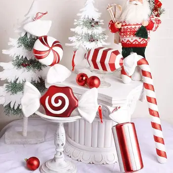 Božični okraski scene postavitev darilo okrasni obesek DIY sladkarije in stopnji bela postavitev rdečo barvo, sladkarije H7H4