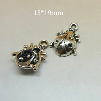 Brezplačna Dostava - 100 Kos Hrošč Čare 13*19 mm Ladybug Obesek Kovinski Ugotovitve Material Za Nakit & Obrti