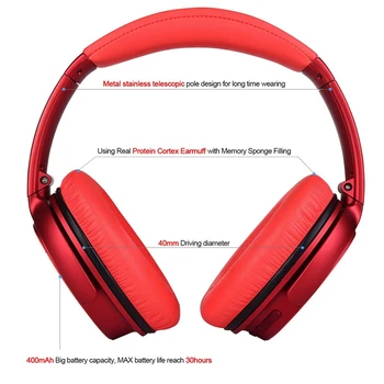 Brezžične Stereo Bluetooth Slušalke CSR5.0 Slušalke High-Fidelity) Stereo Mikrofon Gaming Slušalke