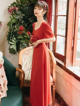 ChunShang2021 francoske dame dressPuff fashion sexy barva urad mid-dolžina strokovno žensk pomlad eleganten stranka obleko