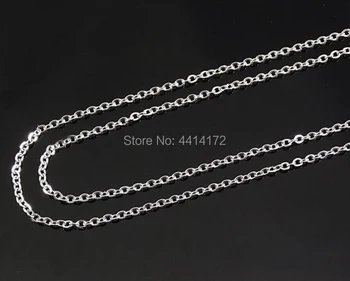 Debelo 50pcs 1,5 mm jekla, srebrne barve tanke majhne navzkrižno varjenje verige iz nerjavečega jekla ogrlice ženske, za moške, modni nakit