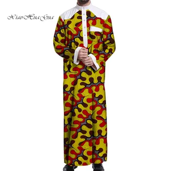 Dolgo Dashiki Moških Afriške Obleke za Moške Priložnostne Haljo Africaine Afriške Tiskanja Vosek Svoboden Oblačilih, Batik Plus Velikost 6XL WYN738