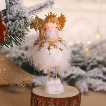 Doma Okraski Božič Namizni Okras Plišastih Stoji Angel Doll Počitnice Figurice Darila Za Fante, Punce
