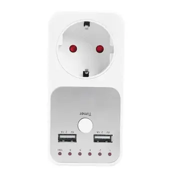 Dvojno 5V 2.1 USB EU Plug Čas za Stojalo Smart Časovnik za Vklop Odštevanja Vtičnico Krmilnik Home Office Steno Plug Adapter za Telefon