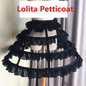 Elegantno 3 Obroče Ženske Kratke Petticoat Lolita Petticoat Balet Cosplay Petticoat Crinoline Underskirt Ruffles