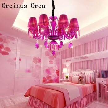 Evropski ustvarjalni vijolično sveča kristalni lestenec dnevna soba jedilnica spalnica Ameriški luksuznih LED barva kristalni lestenec