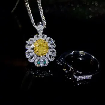 Gemstone nakit tovarne debelo klasičnih luksuzni 18k belim zlatom, Južna Afrika naravno bela rumena diamantni prstan za ženske