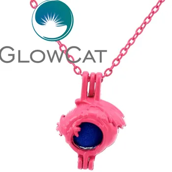 GLOWCAT RR243 Hot Pink Gothic Zmaj Kroglice Kletko Aromaterapija Eterično Olje Difuzor Pearl Kletko Locket Ogrlica
