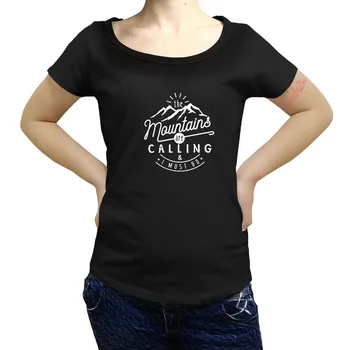 Gora Kliče, In moram Pohodniške Majice s kratkimi rokavi ženske Natisnjeni Vrhovi Vintage T-Majice Posadke Vratu Bombaž Tees sbz8156