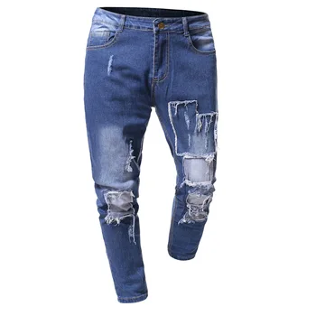 Jeans za moške 2020 jeseni, pozimi slim skinny kavbojke moški modni Hip hop Luknjo ripped kavbojke ulične hlače za moške classic