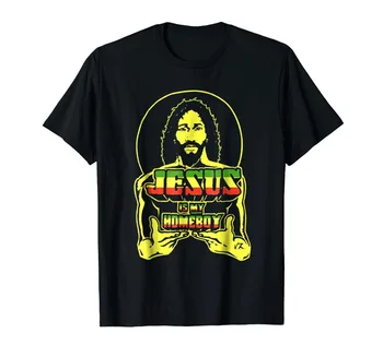 Jezus Je Moj Homeboy Reggae Stilu T Shirt 2018 Moda Kratek Rokav Black T Shirt Bombaž Priložnostne Tee Majica