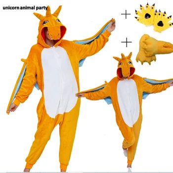 Kigurumi Pižame Unisex Pižamo Cosplay Kostum mastiff lev požara dihanje zmaji Onesie Sleepwear Homewear Stranka Oblačila