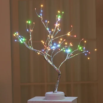 LED nočna lučka družino otroci spalnica dekoracijo pravljica luči praznik luči mini božično drevo bakrene žice garland luči