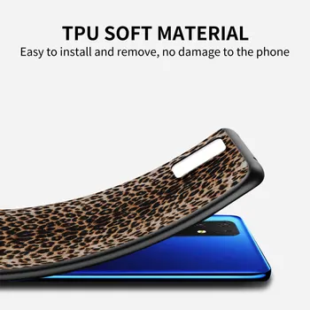 Leopard Natisniti Primeru Telefon za Samsung Galaxy A51 A71 A21s A31 A41 M30s A11 M51 A42 5G A91 A01 A21 Black Soft Cover TPU Lupini