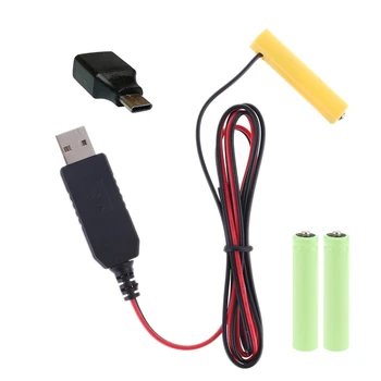 LR03 AAA Baterije Eliminator USB ali Tip C Napajalni Kabel Zamenjajte 1-4pcs AAA Baterije Za Električne Igrače Svetilka Ura