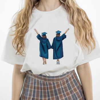 Luslos Modi Ženske T-shirt Bombaža, Kratek Rokav Vrhovi Najboljšimi Prijatelji Skupaj Diplomi Ujemanje T Shirt Poletje Ženski Tee O-vratu