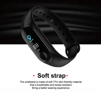 M3 Šport Fitnes Tracker Watch Smart Band Pametna Zapestnica Krvnega Tlaka, Srčnega Utripa Smart Band Manšeta M3 Smart Bracele