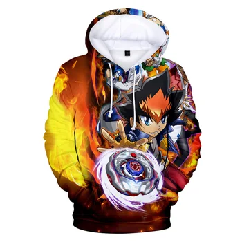 Manga Beyblade 3D tiskanih hooded majica moški in ženske hoodies Anine Beyblade Harajuku hip hop dolg rokav pocket hoodie