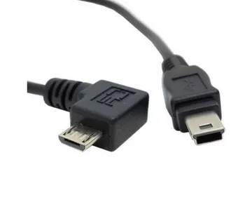 Micro USB na Mini USB kablom 90 stopinj micro usb V8 moški-V3 mini b moški podatkovni in napajalni kabel za mobilni telefon, fotoaparat