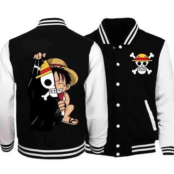 Monkey D. Luffy Japonski Anime Enem Kosu Jakna Moški Smešno Risanka Grafični Hoody Hip Hop Vrhovi Moški