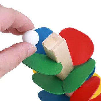 Montessori Izobraževalne igrače Bloki Leseno Drevo Marmorja Žogo Teči Skladbo Igre Baby Otroci Otrok Inteligence Začetku Izobraževalne Igrače