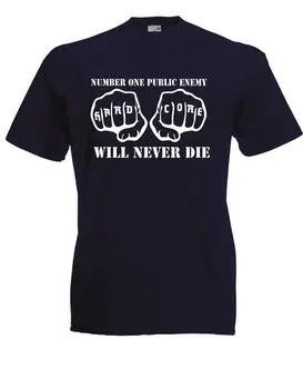 Moški Majica s kratkimi rokavi Bombaž Tiskanje Majice Herren T-Shirt Mojster Hardcore Navijači - ne Bo Nikoli Umrl! Bis (Musik ) Tee Majica