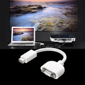 Najnovejši Mini DVI na VGA Adapter Monitor Video Kabel Bela za Apple Macbook Polybag Večpredstavnostna Moški-ženska, ki Niso zaščiteni