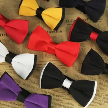 Nastavljiv odraslih moških in žensk univerzalno dve barvni lok kravato poslovnih poroka poročna poroko lok kravato obleko Britanski lok kravato
