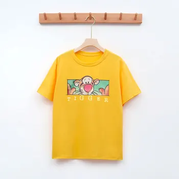 Natisni T-shirt Kratek Rokav Harajuku harajuku ženske majice T-shirt Priložnostne Bela Črna Roza Kratek Rokav Bombaž Hip Hop Vrhovi