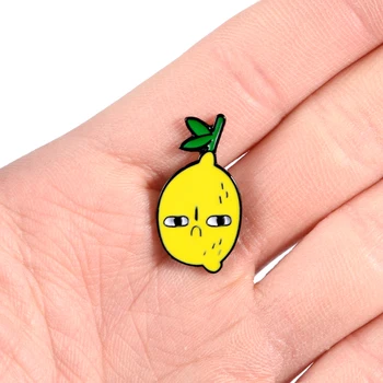 Ne strinja limone emajl pin broške za ženske rastlin sadje rumeno značko smešno izraz river pin oblačila, nahrbtnik nakit darila