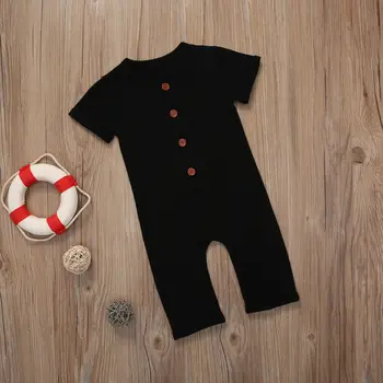 Newborn Baby Toddler Fant Dekle Oblačila Romper Playsuit Priložnostne Kratek Rokav Obleke Trdna Obleke