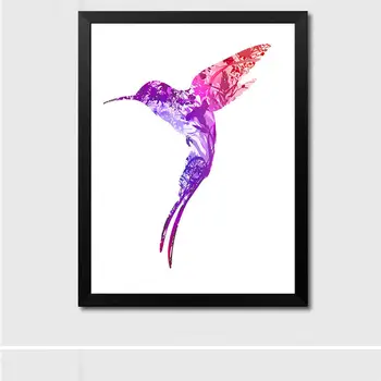 Nordijska živali hummingbirds platno slikarstvo brez okvirjev steni plakat, dnevna soba ozadju dekoracijo abstraktna umetnost sliko