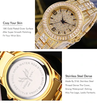 Nova Evropska Ameriški Luksuznih polno diamond men ' s watch nerjavečega jekla nepremočljiva Moških zapestje gledati Regarder