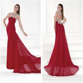 Nova Moda Zajemalka vratu Skp Rokavi Rdeče Šifon Obleke Maturantskega Votlih Nazaj Dolgo Prom Obleke
