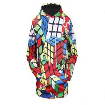 Nove moške priložnostne hoodie z visoko kakovostjo Evropski stil osebno rubik ' s cube 3D digitalno natisnjena hoodie