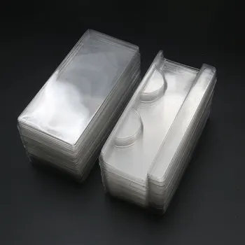 NOVO veleprodajna cena 50pcs Trepalnice plastični Pladnji belo Prozorno 25 mm Mink Trepalnice Pladenj Imetnik Prazno pravokotnik trepalnic Pladnji