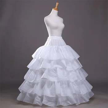 NUOXIFANG Poceni Dolgo 4 Obroče Petticoat Underskirt Za Žogo Obleke Poročni Obleki Mariage Perilo Crinoline Poročni Dodatki