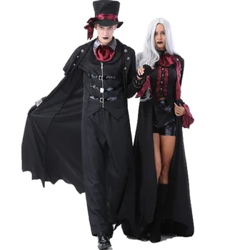 Odraslih Vampir Cosplay Kostume Črna Kraljica Obleke Demon Gospoda Enotno Čarovnica Vlogo Igra Za Moške, Ženske, Pustne Obleke