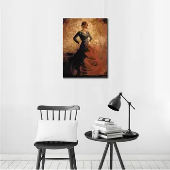 Olje umetnost portret slike za dnevno sobo Flamenco II ročno poslikano sodobne umetnosti