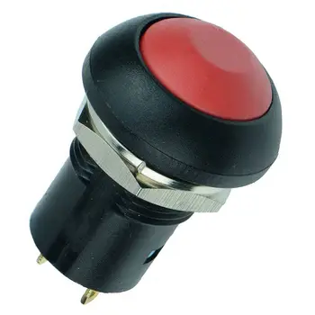 On-Off Zaporno Nepremočljiva 12 mm Pritisni Gumb Preklopi SPST 2A IP67, Rdeča