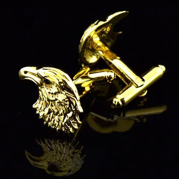 Orel zapestne gumbe za Moške Darila Dnevno francoski Majica Gumbi Pribor Trendy Zlati Orel Glavo Živali Oblikovan Kovinski Baker manšetni
