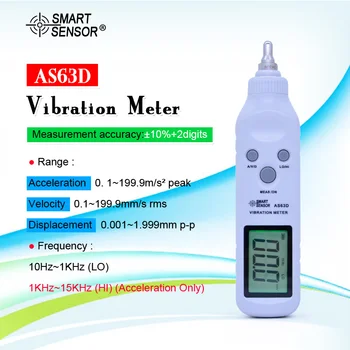 PAMETNO TIPALO AS63D žep vibrometer Pero Vibracije Meter Tester Merilnik Analyzer Ukrep Natančno občutljivost pospeška