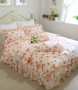 Pastorala cvet posteljnina nabor dekle,twin polno kraljica kralj bombaž cvetlični eno dvojno domačega tekstilnega bedspread vzglavnik odeja pokrov