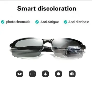 Photochromic Polarizirana Vožnjo sončna Očala za Moške Vzoren Voznik Očala Letnik Eye Glasses Ribolov Prehod Objektiv UV400