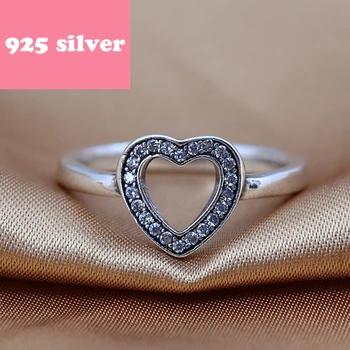 PJR027 vroče prodaje 925 srebro obroč . izdolbla-iz srca prstan s kamnom . Najnovejše ženska obroč.Valentinovo prisoten