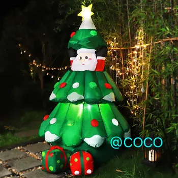 Prosti zrak dostava do vrat, 3m 10 m velikan napihljivi Božično drevo, zunanji okras Božiček drevo z LED luč za prodajo