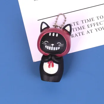 Risanka Nekaj Mačka Star Lutka Vrečko Obesek Za Avto Ključnih Verige Dekoracijo Srčkan Lep Black Cat Keychain Lepe Majhen Obesek Za Ključe Darilni