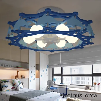 Risanka ustvarjalne dolphin stropne svetilke fant, spalnica, otroška soba lučka Ameriški osebnost modra LED stropna svetilka brezplačna dostava